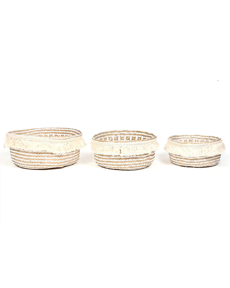 Set of 3 Belly Planter Basket for Natural Home Vibes