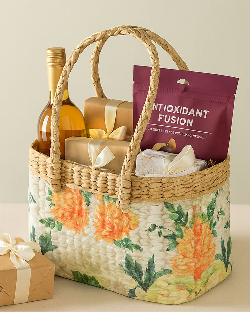 Natural Seagrass Picnic & Tiffin Basket for Beach, Park & Food Carry