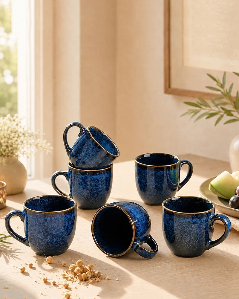Ceramic Tea Serving Set for Home Dining & Beverage Serving, Set of 6