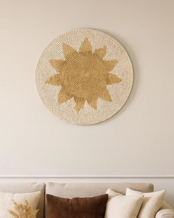 Rustic Rattan Wall Hanging for Home Decoration