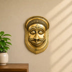 Brass Bhairav Face Mask Wall Hanging (12 Inch) Vedansh Craft