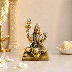 Brass Lightweight Sitting Ardhanarishwara Idol With Shivling (3.5 Inch) Vedansh Craft