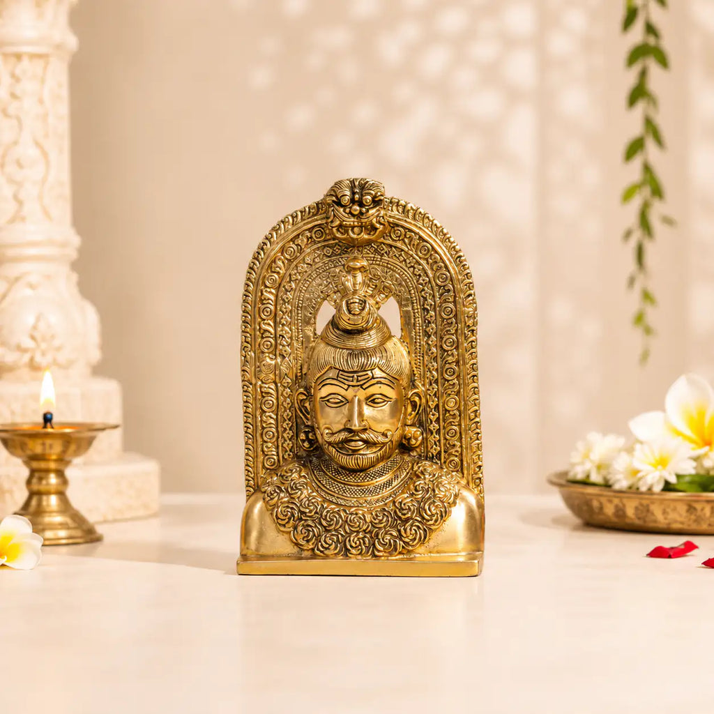 Brass Shiva Head Idol With Kirtimukha (8.5 Inch) Vedansh Craft