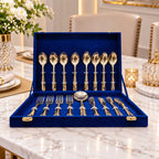 Brass Cutlery Flatware Set With Velvet Gift Box Vedansh Craft
