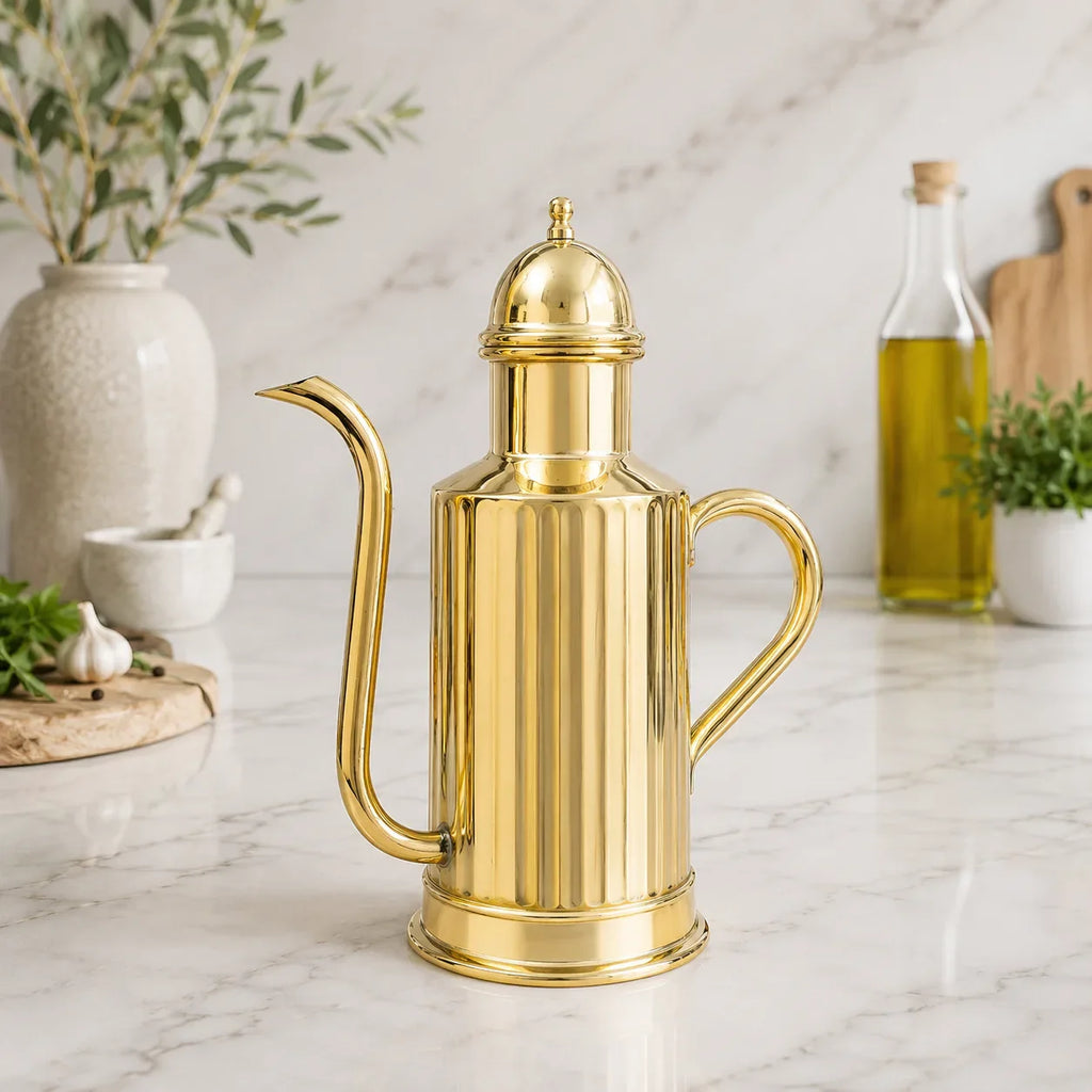 Brass Oil Dispenser / Bottle (8.5 inch) Vedansh Craft