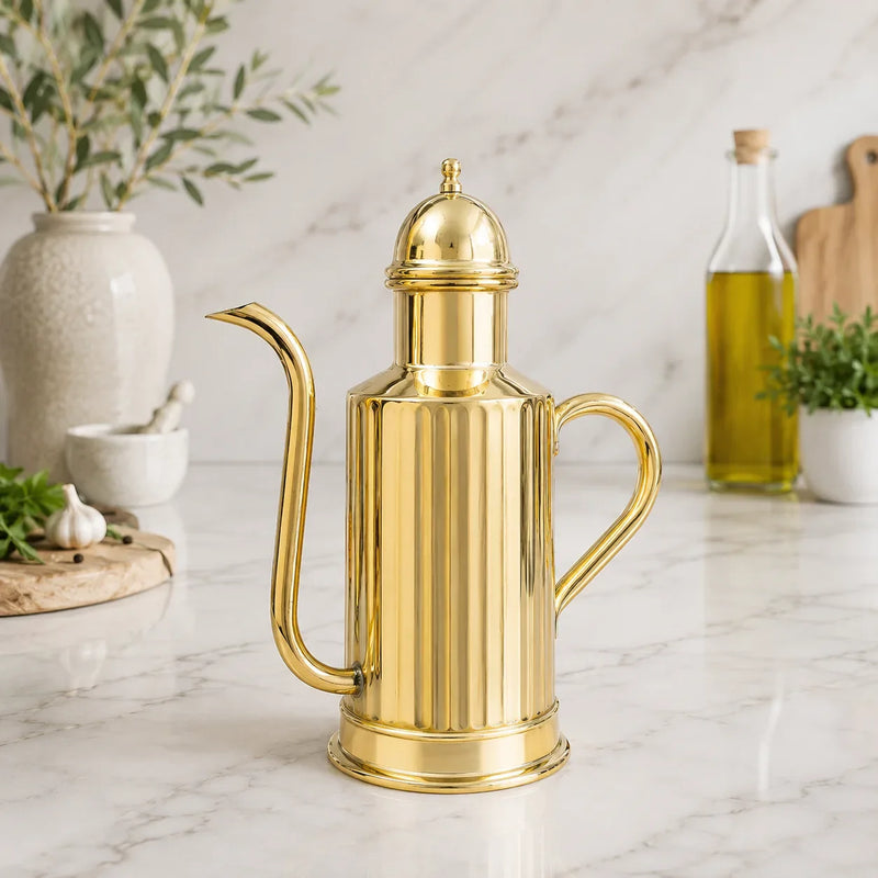 Brass Oil Dispenser / Bottle (8.5 inch) Vedansh Craft