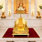 Handcrafted Brass Singhasan with Dome for Laddu Gopal Vedansh Craft