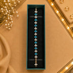 Geometric Tennis Bracelet for Women | Split Leaf & Oval CZ Design Vedansh Craft