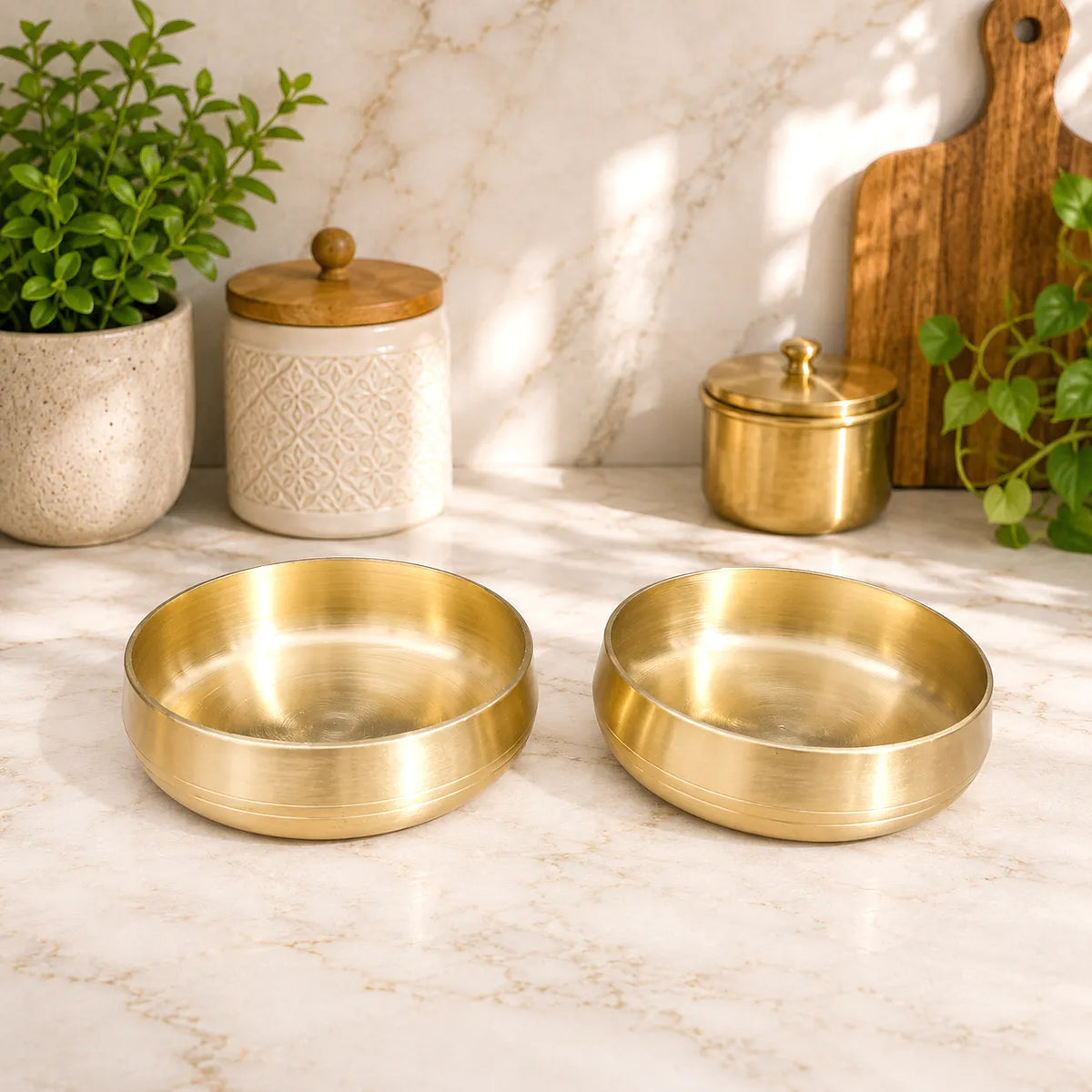 Brass Handcrafted Bowl Pair Vedansh Craft