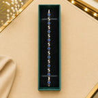 Thin Linear CZ Tennis Bracelet for Women | Gold-Tone Clasp, Gift Box Vedansh Craft