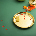 Brass Hammered Thali (11 Inch) Vedansh Craft