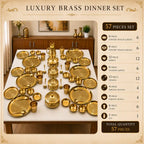 Brass Luxury/Premium Dinner Serving 57-Piece Set Vedansh Craft