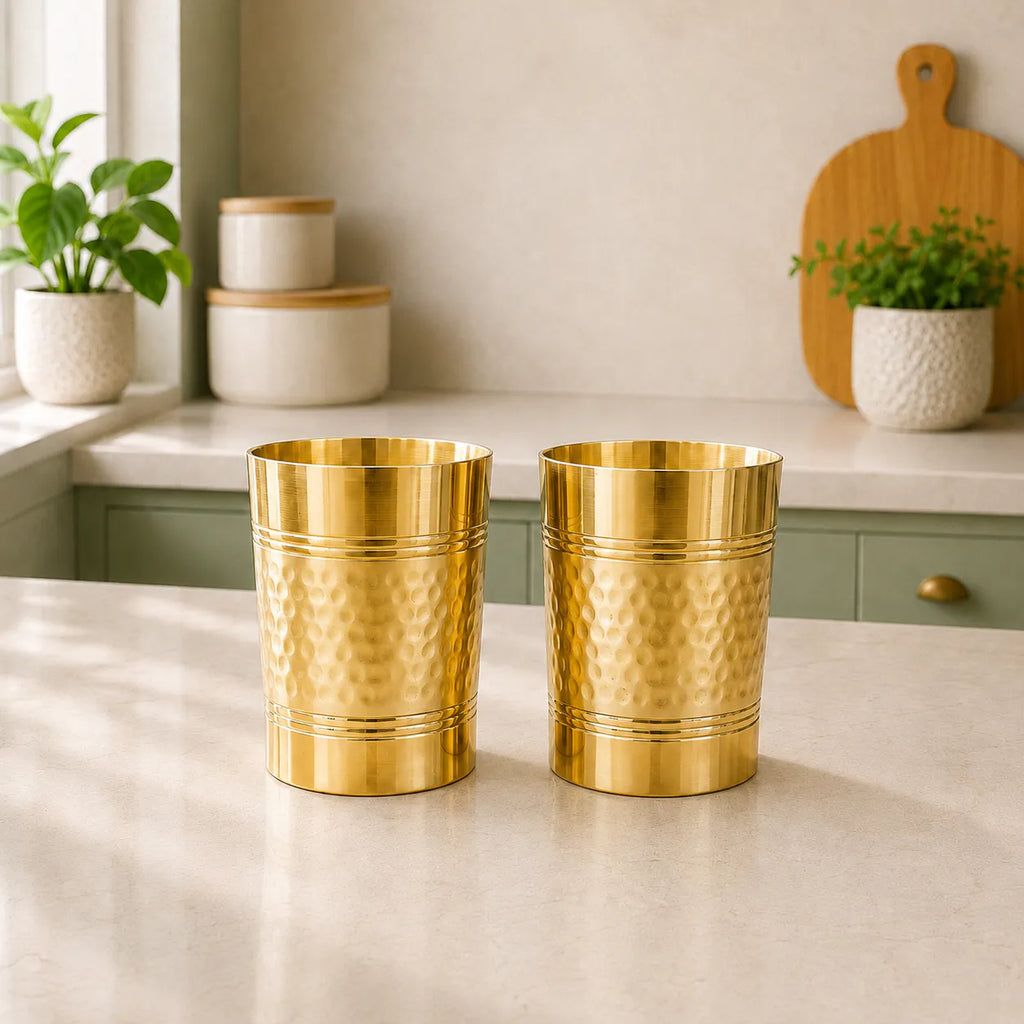 Brass Handcrafted Glass Pair Vedansh Craft