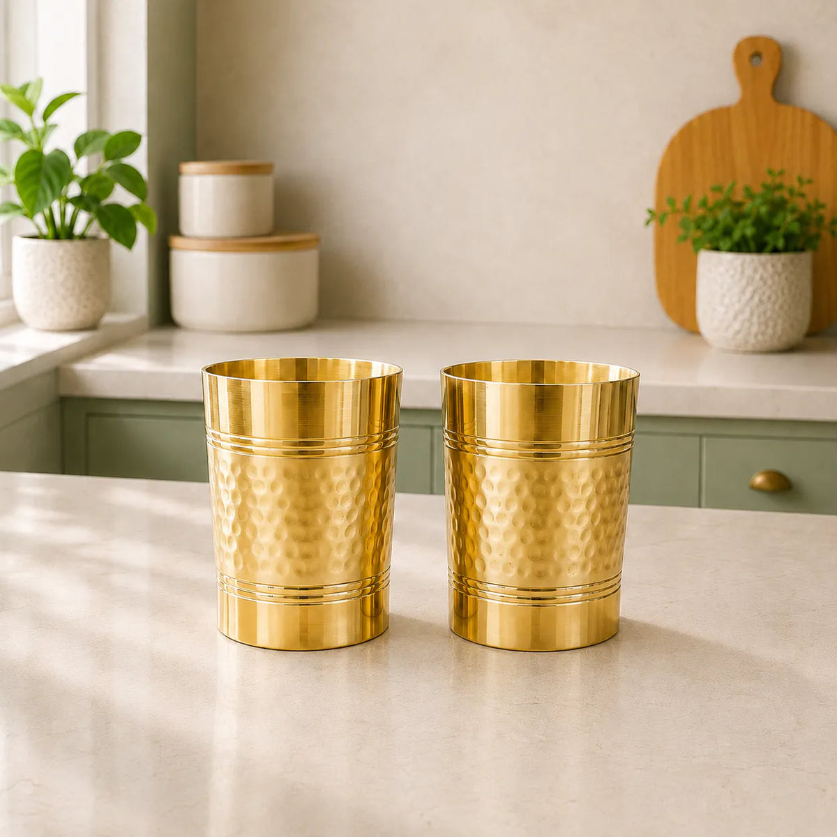 Brass Handcrafted Glass Pair Vedansh Craft
