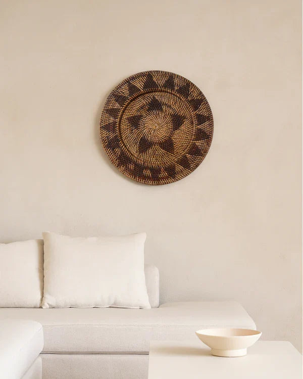 Boho Style Rattan Wall Plate for Gallery Arrangement