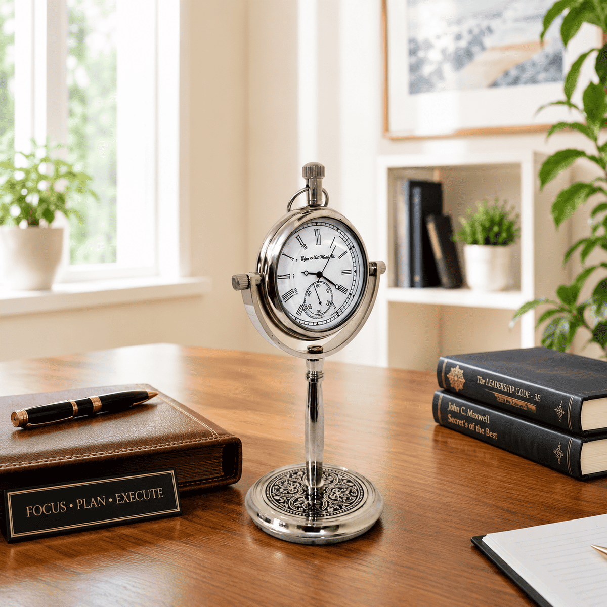 Brass Table Clock (5.5 Inch) Vedansh Craft