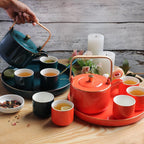Luxury Tea Set Orange Nestasia