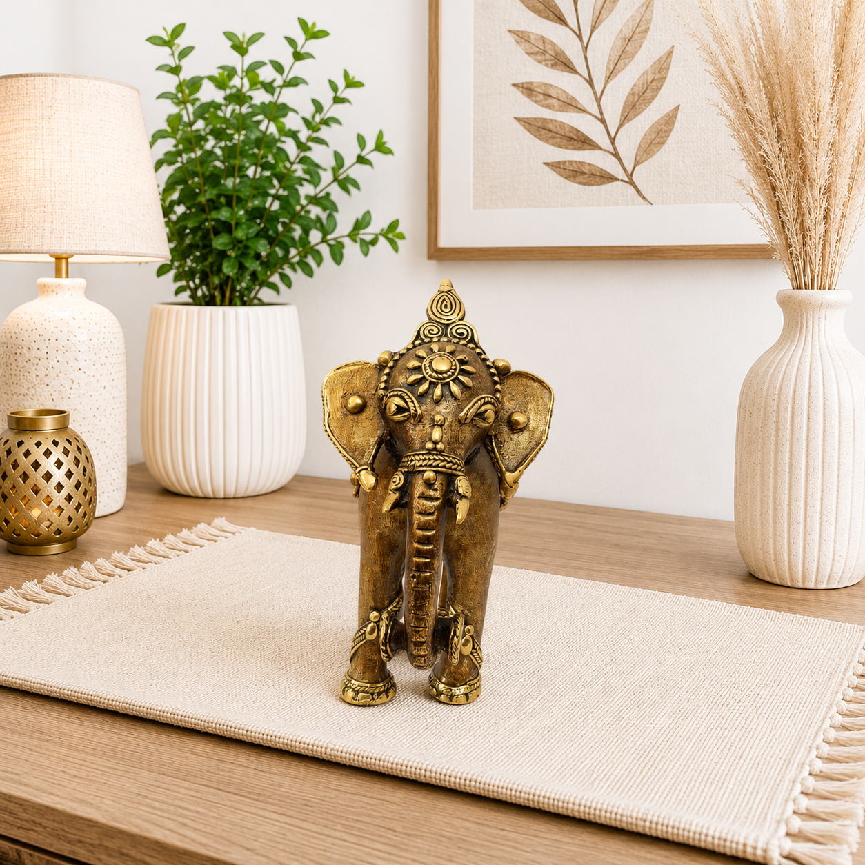 Brass Handcrafted Dhokra Elephant statue Vedansh Craft