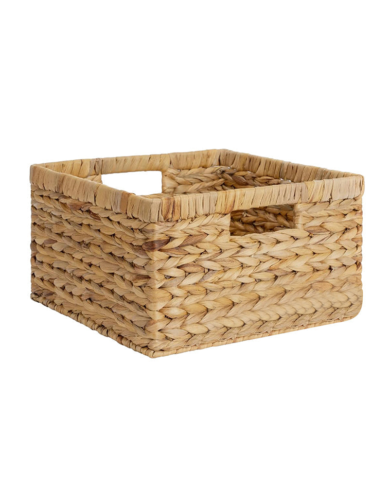 Multi-Purpose Water Hyacinth Storage Basket for Wardrobe, Clothes, and Shelves