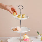 White Crochet Ceramic 3-tier Cupcake Stand Nestasia