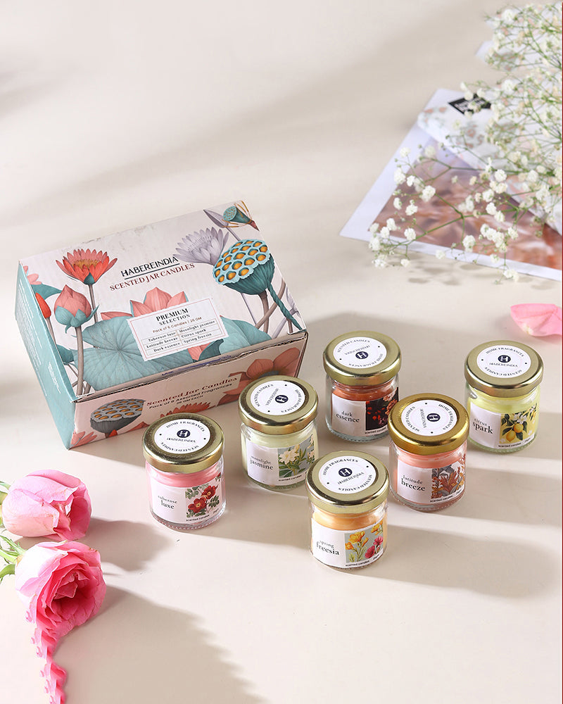 Set of 6 Scented Aroma Candles, 26gm Each with 6–8 Hour Burn for Fragrance and Gifting
