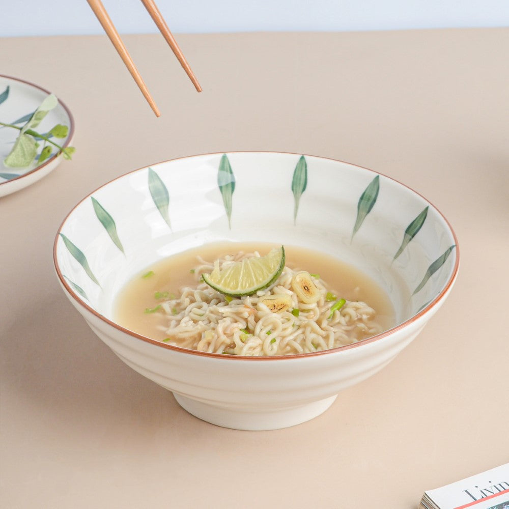 Teardrop Textured Ramen Bowl Green 550 ml Nestasia