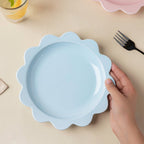 Rosette Ceramic Snack Plate Blue 8.5 Inch Nestasia