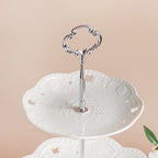White Crochet Ceramic 3-tier Cupcake Stand Nestasia