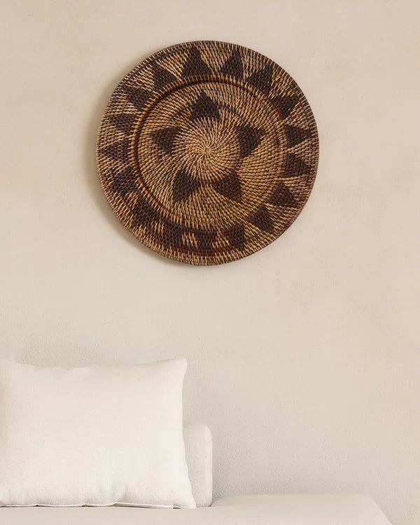 Boho Style Rattan Wall Plate for Gallery Arrangement