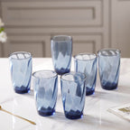 Blue Swirl Drinking Glass Set of 6 Nestasia