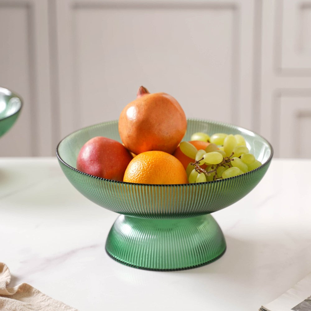 Ribbed Emerald Fruit Bowl Large Nestasia