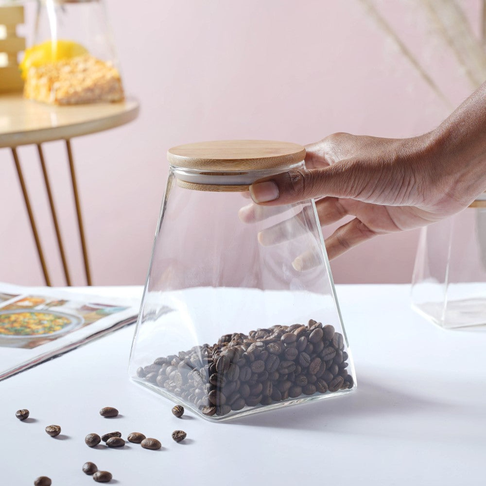Glass Jar With Wooden Lid - Extra Large Nestasia