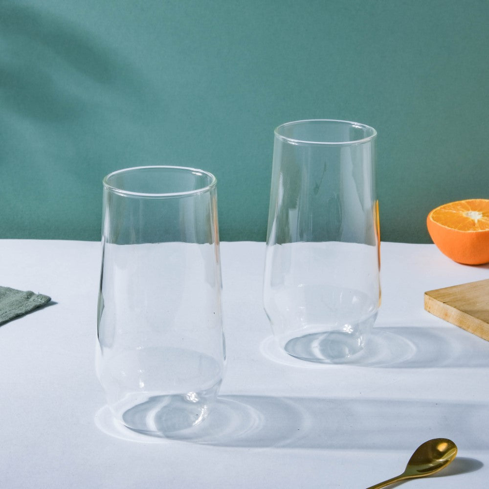 Sleek Glass Tumbler Set of 2 Nestasia