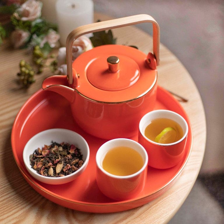 Luxury Tea Set Orange Nestasia
