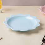 Rosette Ceramic Snack Plate Blue 8.5 Inch Nestasia