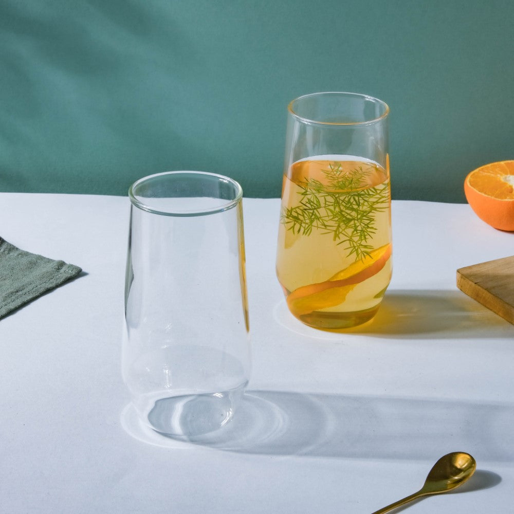 Sleek Glass Tumbler Set of 2 Nestasia