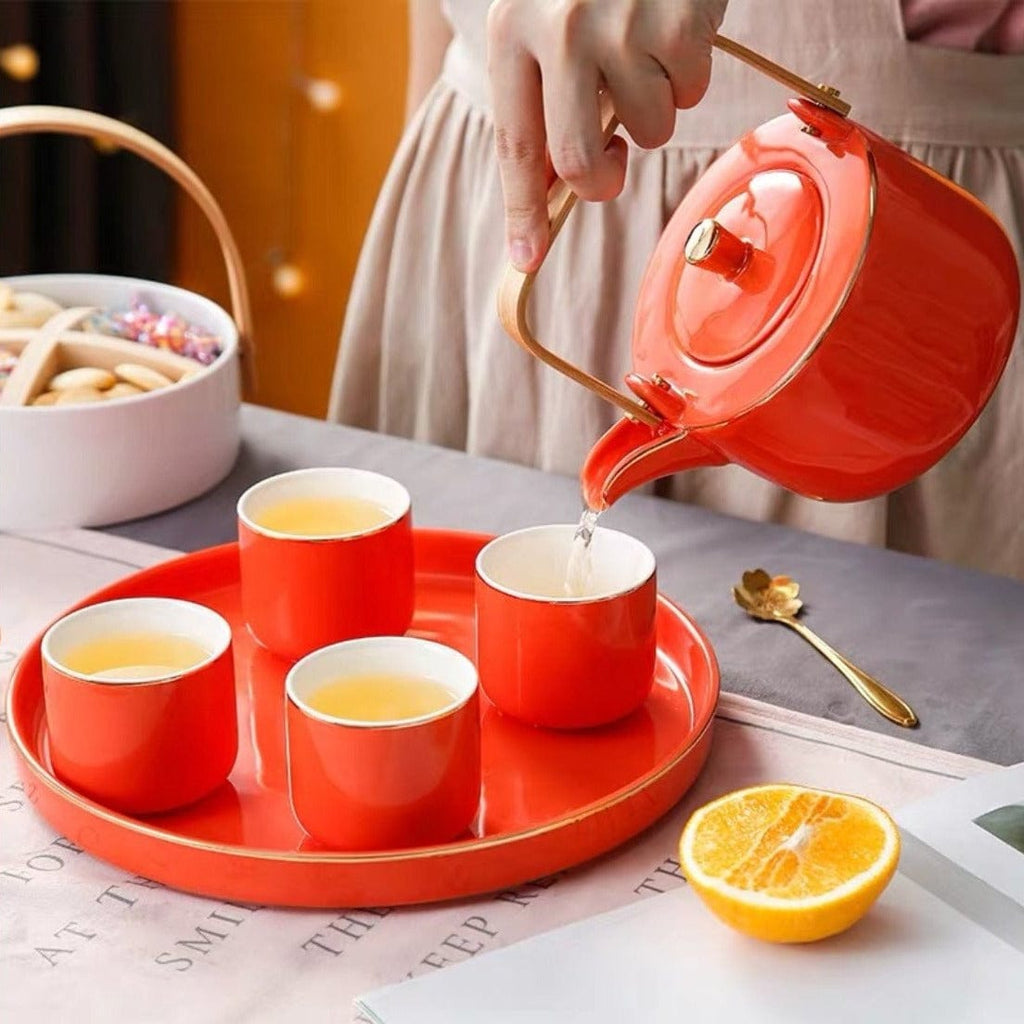 Luxury Tea Set Orange Nestasia
