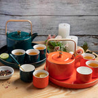 Luxury Tea Set Orange Nestasia