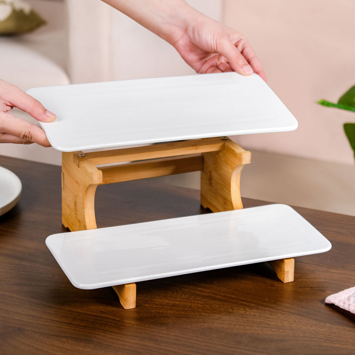 2 Tier Ceramic Dessert Platter Nestasia