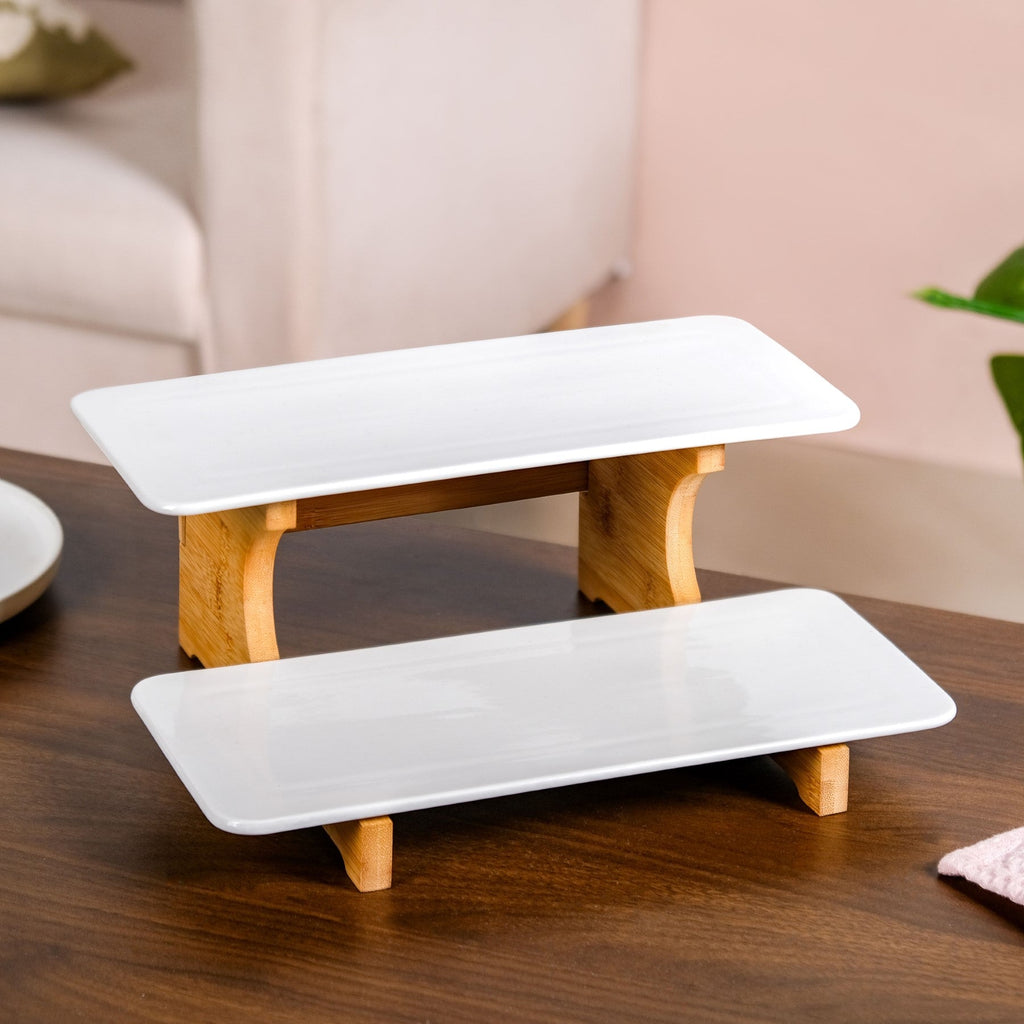 2 Tier Ceramic Dessert Platter Nestasia