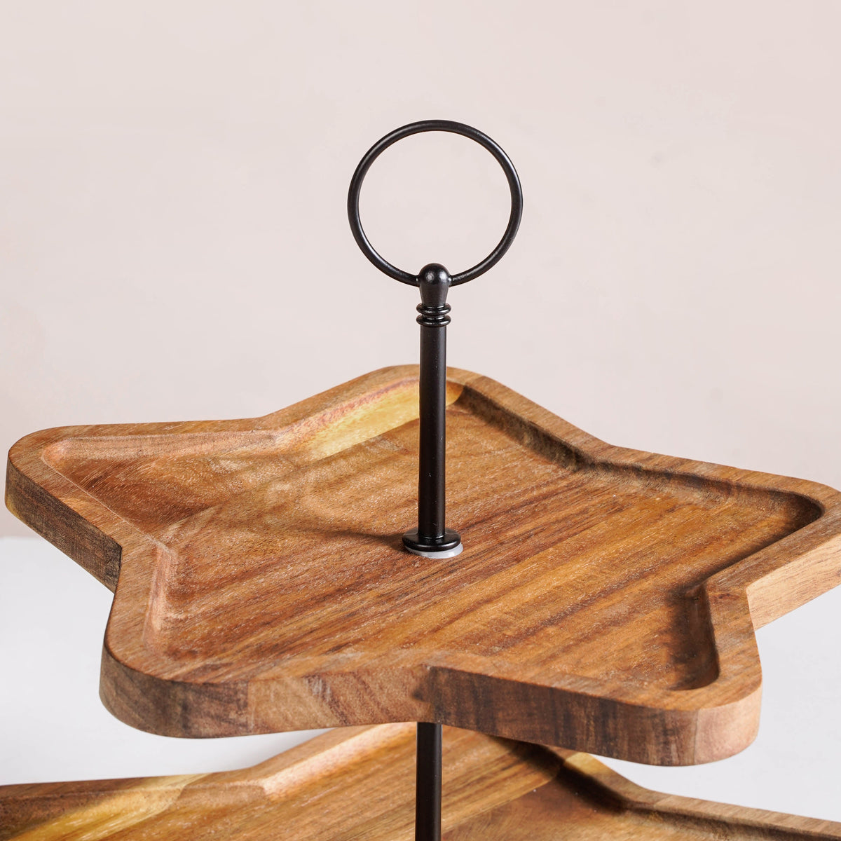 Star 2 Tier Wooden Cake Stand Nestasia