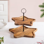 Star 2 Tier Wooden Cake Stand Nestasia