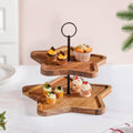 Star 2 Tier Wooden Cake Stand Nestasia