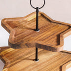 Star 2 Tier Wooden Cake Stand Nestasia