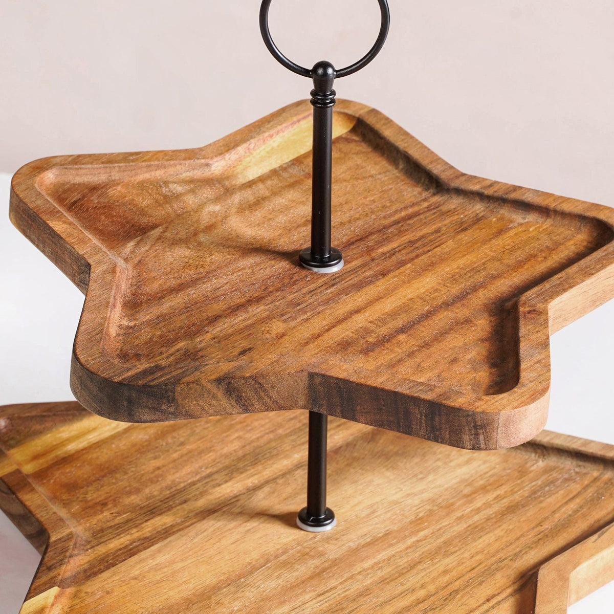 Star 2 Tier Wooden Cake Stand Nestasia