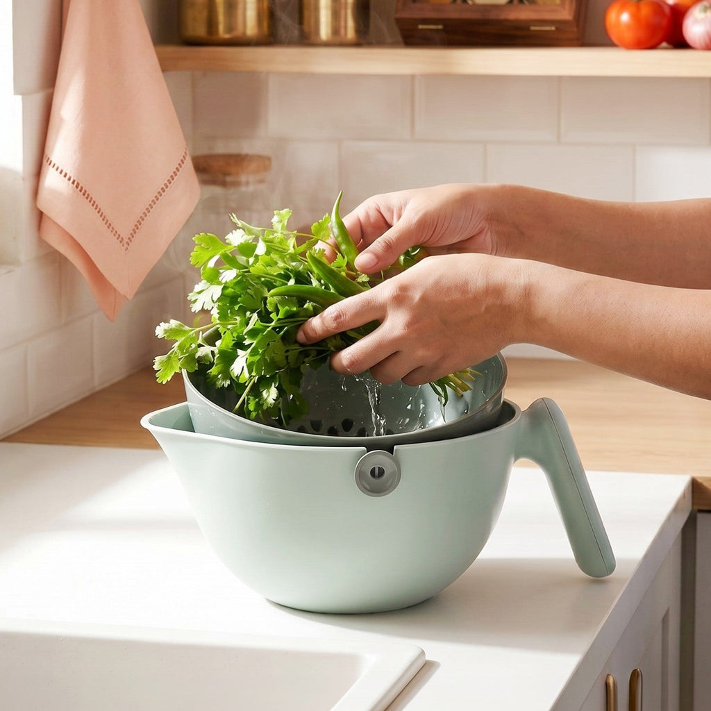2 In 1 Kitchen Colander And Bowl 2000ml Nestasia