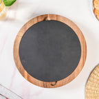 Round Wooden Charcuterie Board With Cheese Knives Nestasia