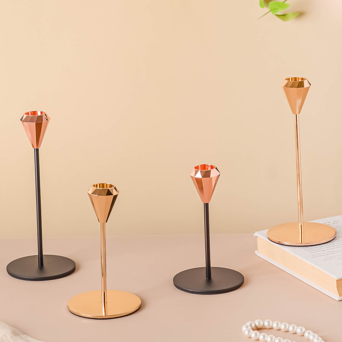 Modern Candle Holder Set of 2 Nestasia