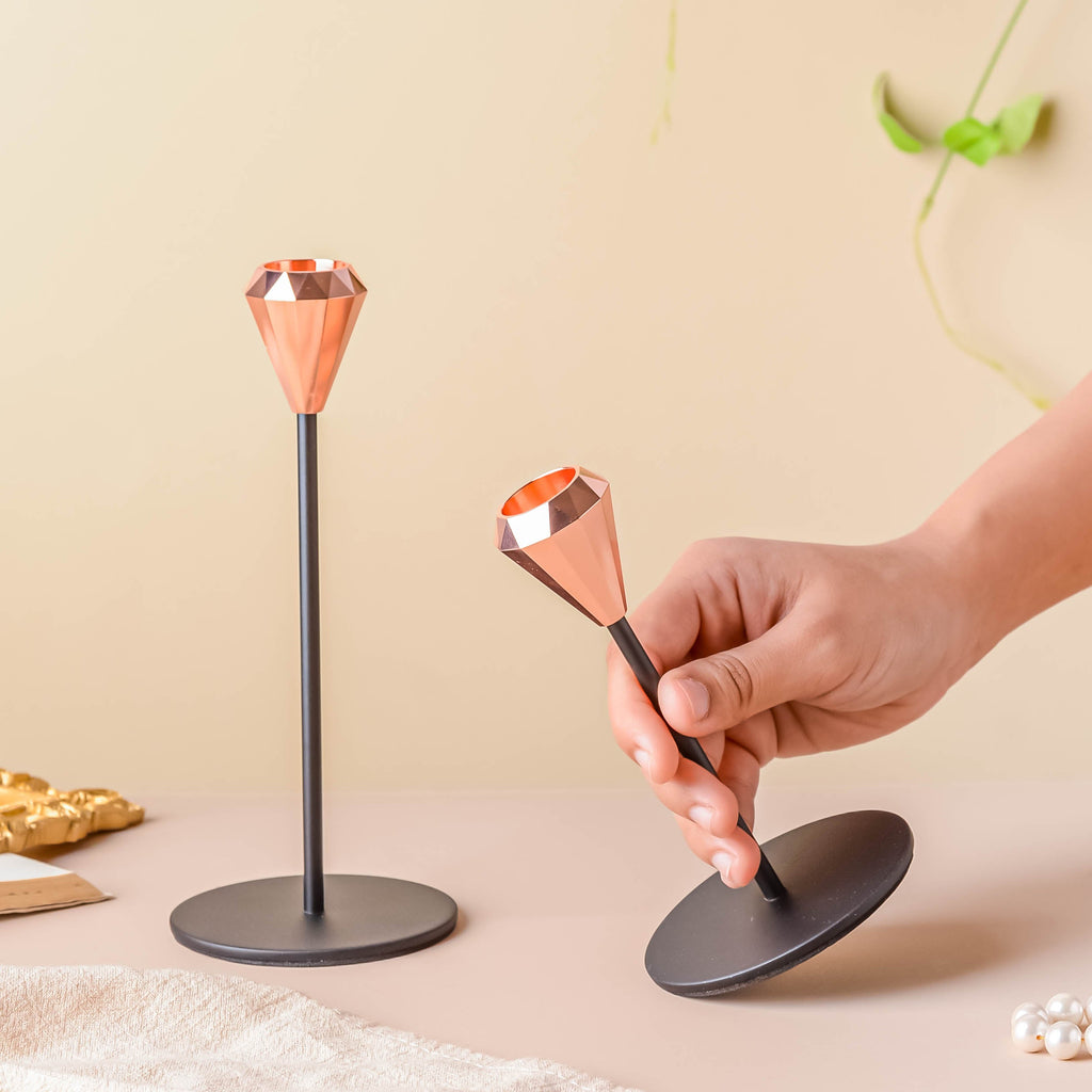 Modern Candle Holder Set of 2 Nestasia