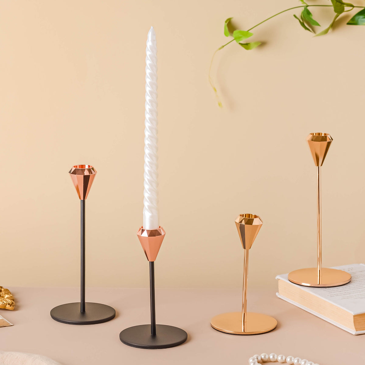 Modern Candle Holder Set of 2 Nestasia